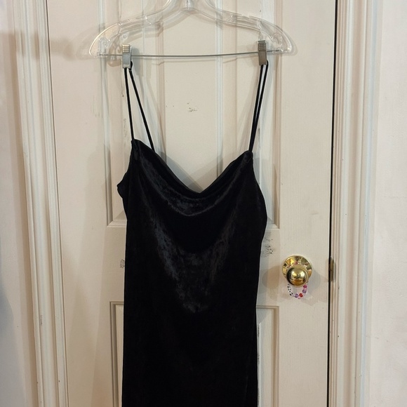 velvet black dress tie up sexy 90s style Y2k - Picture 1 of 6